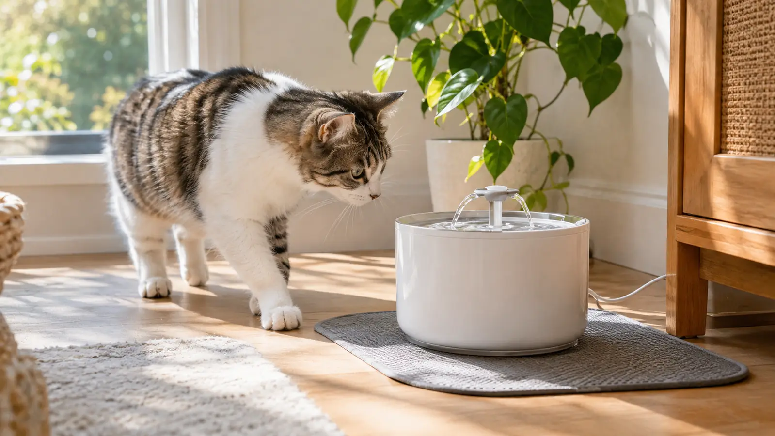 How to Get an Indoor Cat Drinking With a Veken Fountain